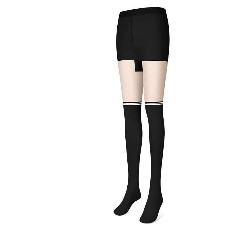 Golf Summer Women's Solid Color Leggings with Patchwork Ankle Stockings Sunscreen Anti Hook Silk Breathable Golf Accessories Zpaxo Black Skin Black OnlySize