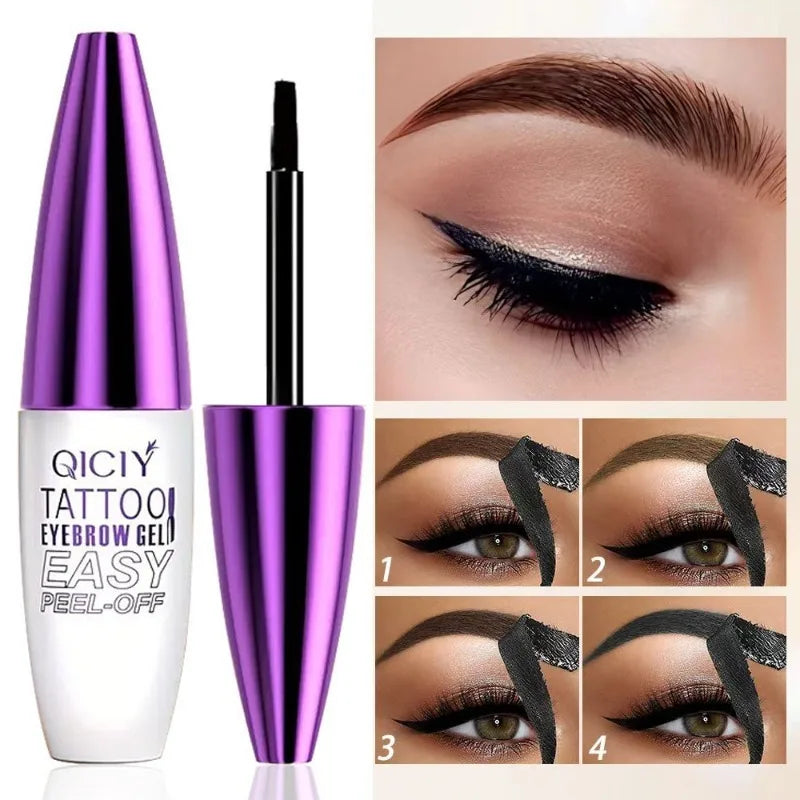 Waterproof Peel-off Eyebrow Tattoo Tint Gel Lasting Film Forming Black Eyebrow Dye Cream Semi-permanent Natural Eyebrow Makeup Zpaxo
