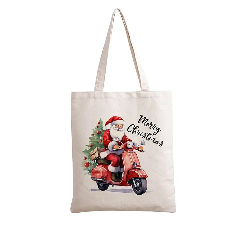 2025 New Christmas Canvas Tote Bag, Cute Snowman Pattern, Christmas Collection Bag, Home Storage Bags Zpaxo C 35x40cm 35x40cm