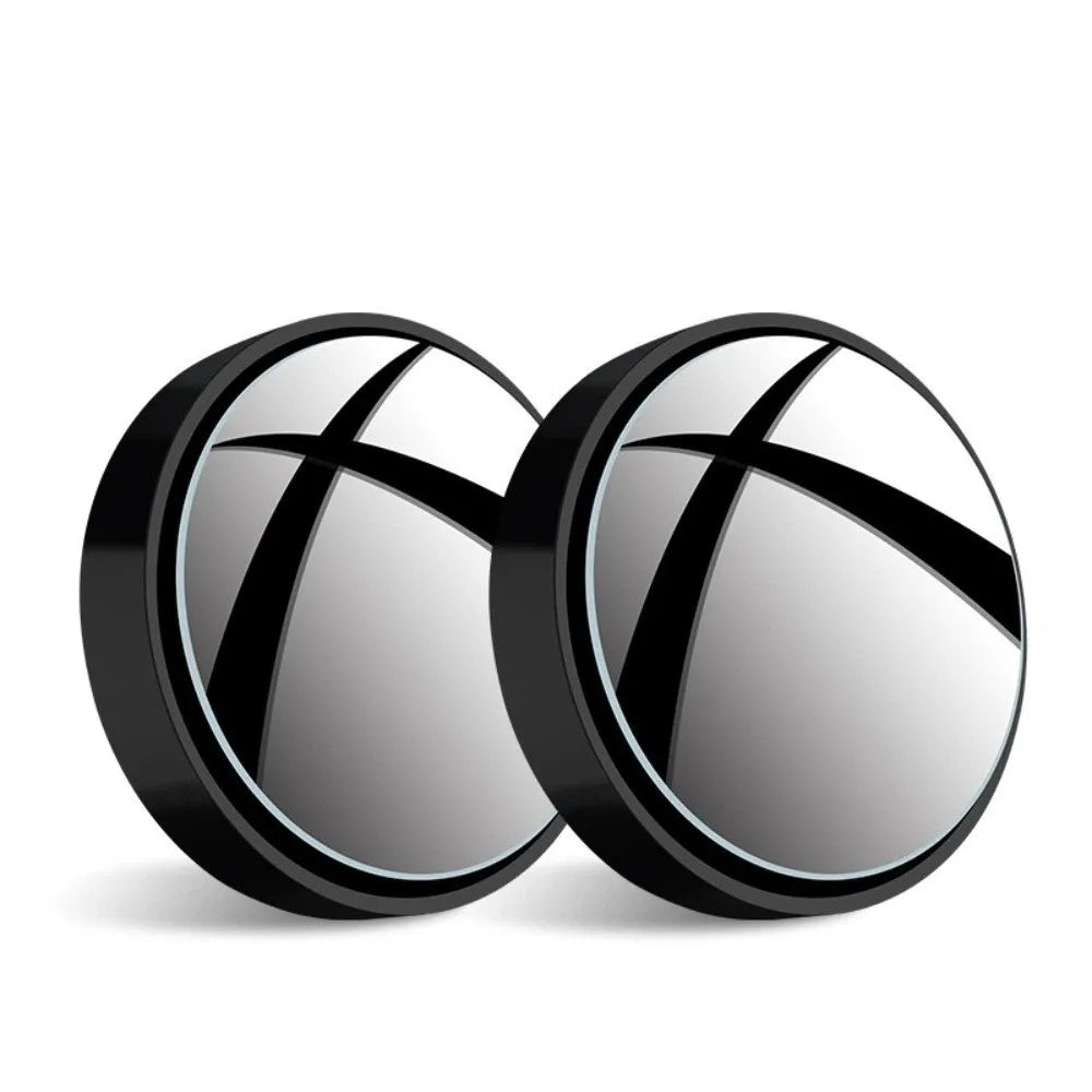 Round Frame Blind Spot Mirror 360 Degree Adjustable Convex Rearview Zpaxo Black
