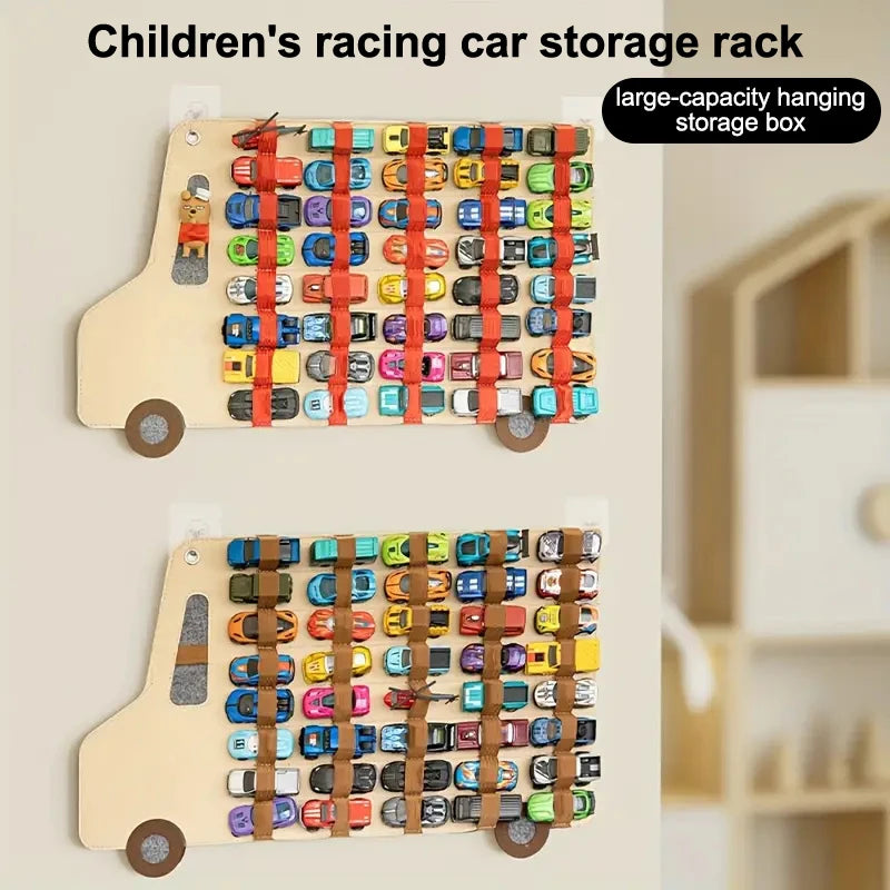 Kids' Felt Wall Hanging Toy Car Storage Bag – Large Capacity
