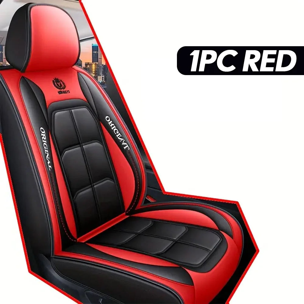 1/2PCS Universal PU Leather Set Car Seat Covers Full Surround Protection Easy Installation & Maintenance Front Car Seat Covers Zpaxo 1PC RED