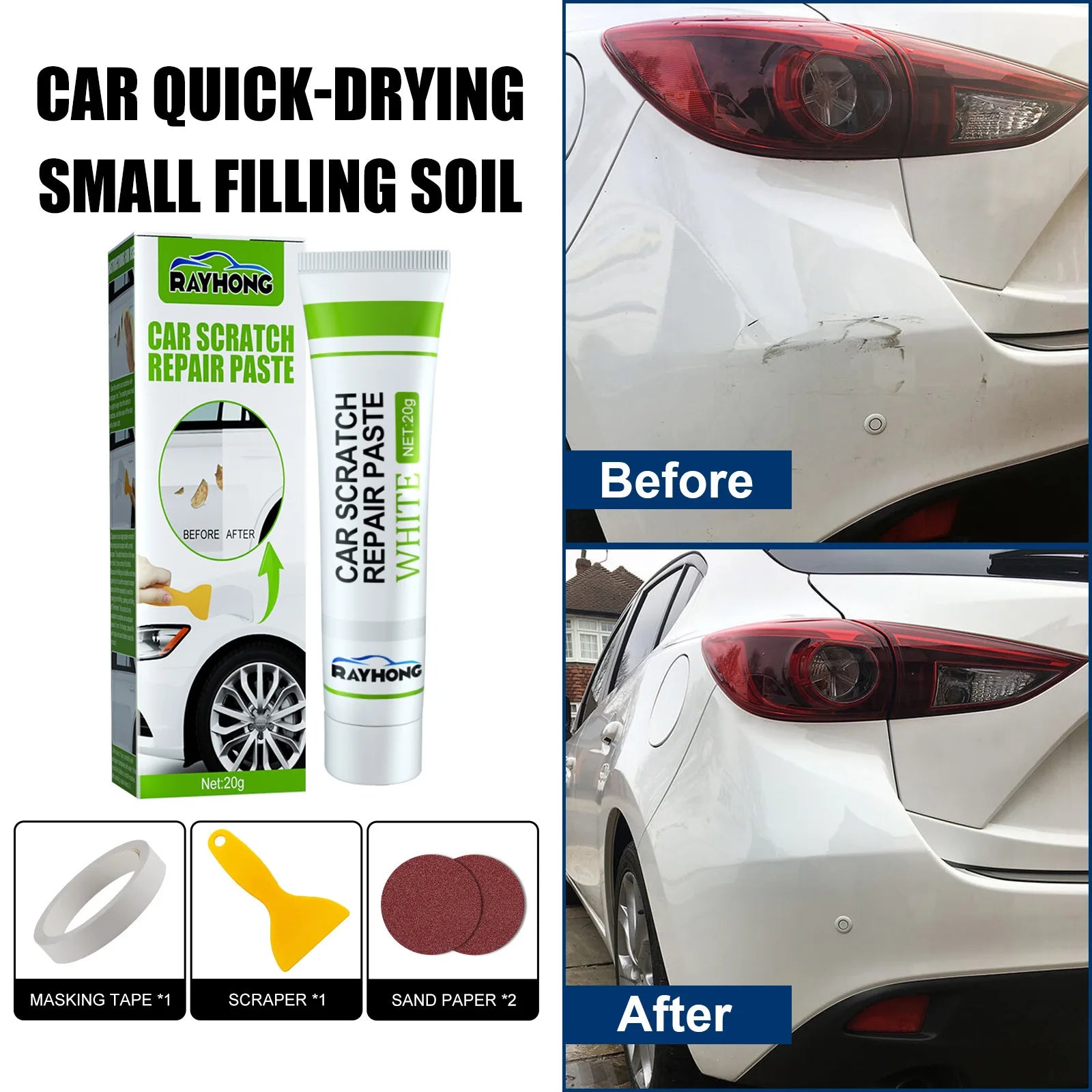 RayHong Fiberglass Repair Paste | Quick Dry Long Strand Fiber Fiberglass Repair Paste Zpaxo