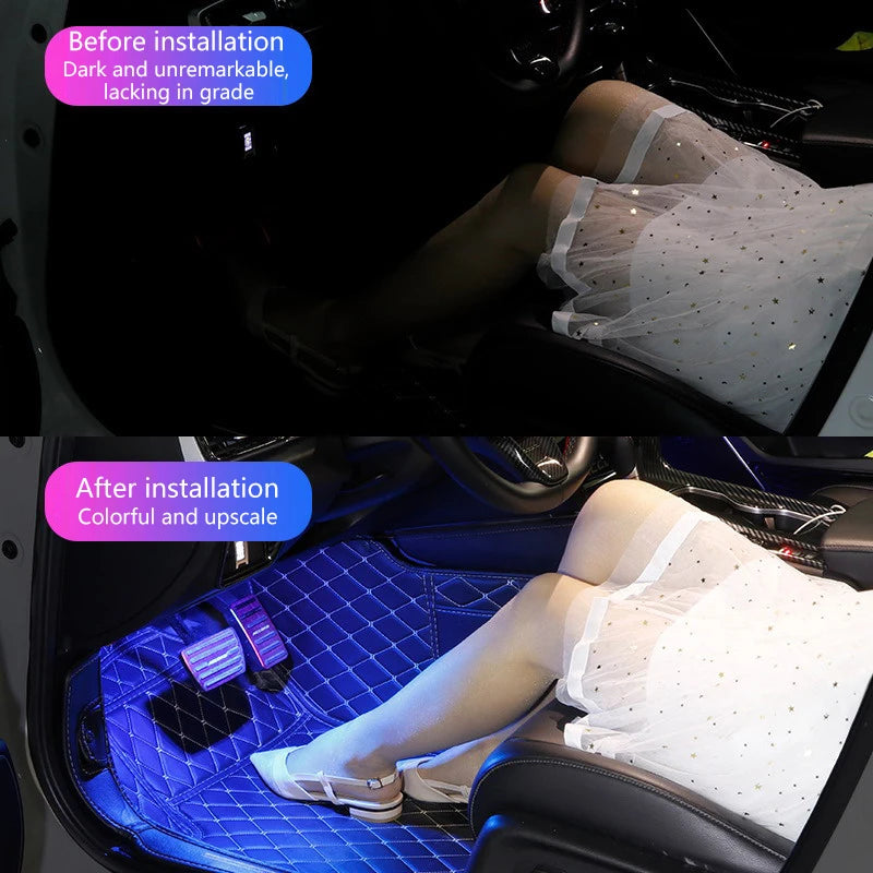 48 LED RGB Car Interior Ambient Light – Remote & Voice Control