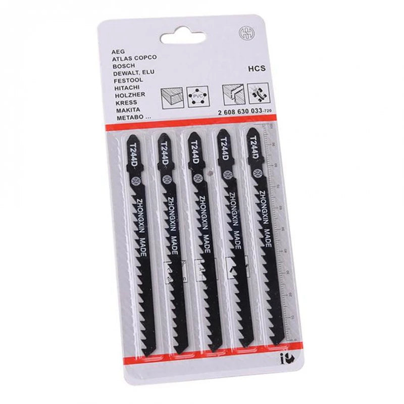 5Pcs JigSaw Blades Curve Cutting Jigsaw Blades Woodworking Saw Blades for Wood Fast Cutting Tools Jig Saw Blade Tool Accessories Zpaxo