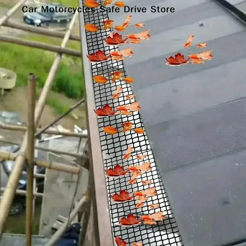 Gutter Guard Mesh Roll 10 Hooks Plastic Leaffilter Bird Blocker Net