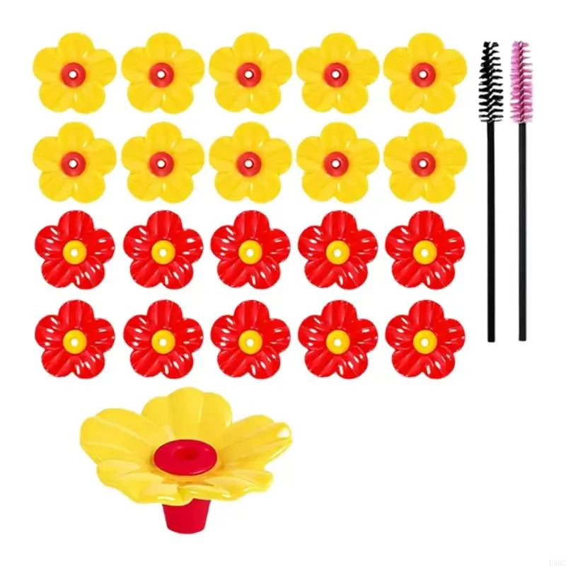 20Pcs Bright Plastic Hummingbird Feeder Flower Attachments Set For Bird Lover Zpaxo