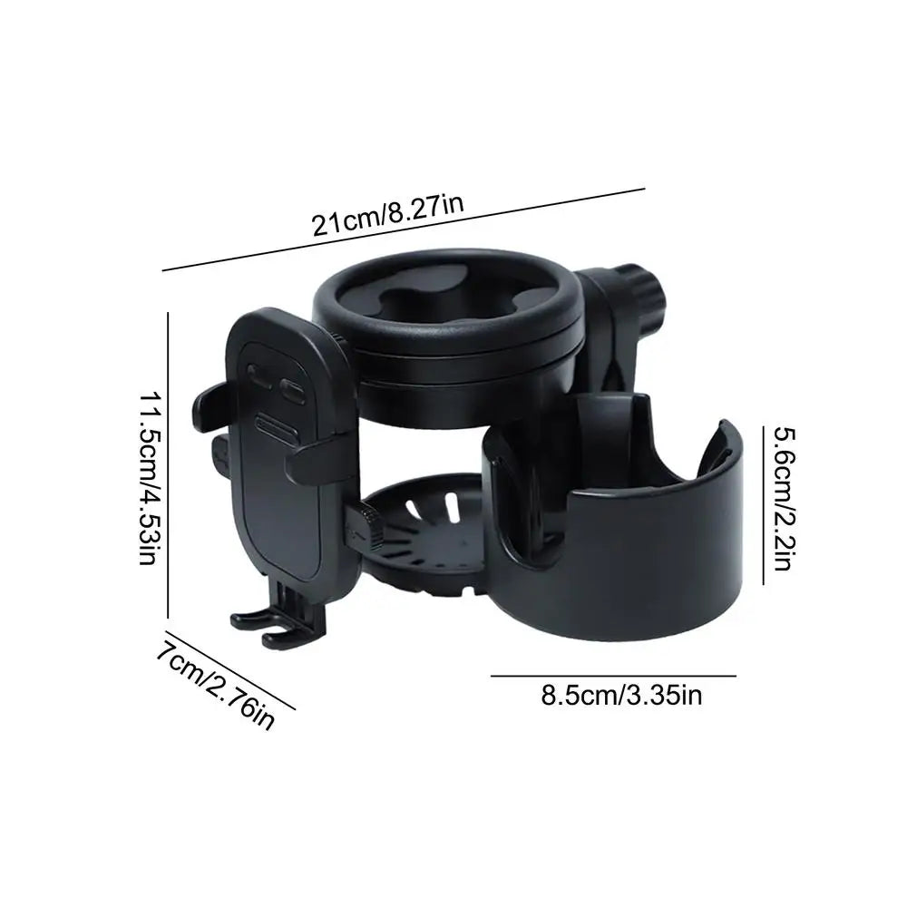Cup Holder For Walker 360 Rotation Shockproof Bike Cup Holder Space-Saving Lightweight Stroller Accessories For Wheelchair Golf Zpaxo United States Black