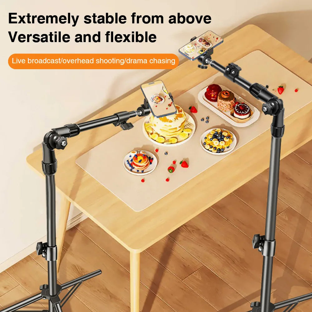 Multi-functional Phone Tripod Stand Horizontal Overhead Adjustable Zpaxo