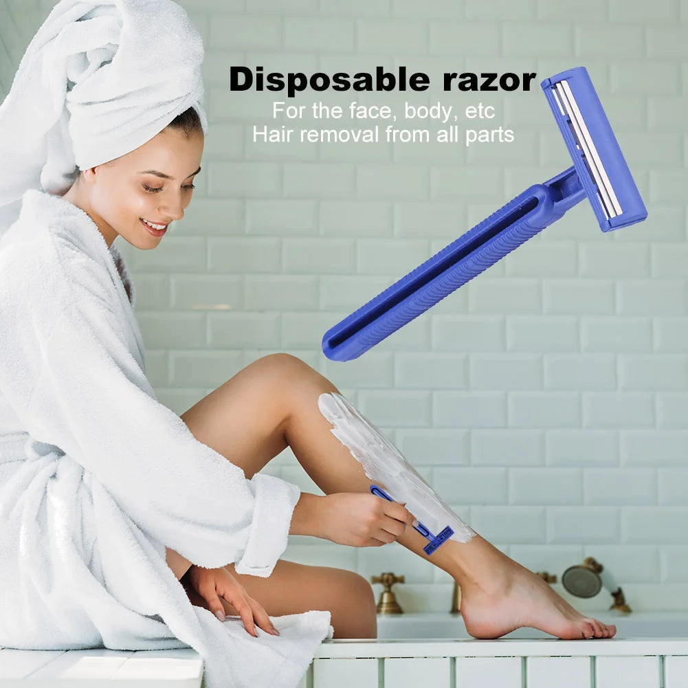 100-10PCS Disposable Whiskers Shaving Shavers Stainless Body Trimmer 2 Layers Blade Razors for Men Women Hotel Appliances Zpaxo
