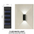 Solar LED Light Outdoor Waterproof Wall Lamp Dusk Dawn Fence Lighting Zpaxo 2LED-WHITE 2PCS