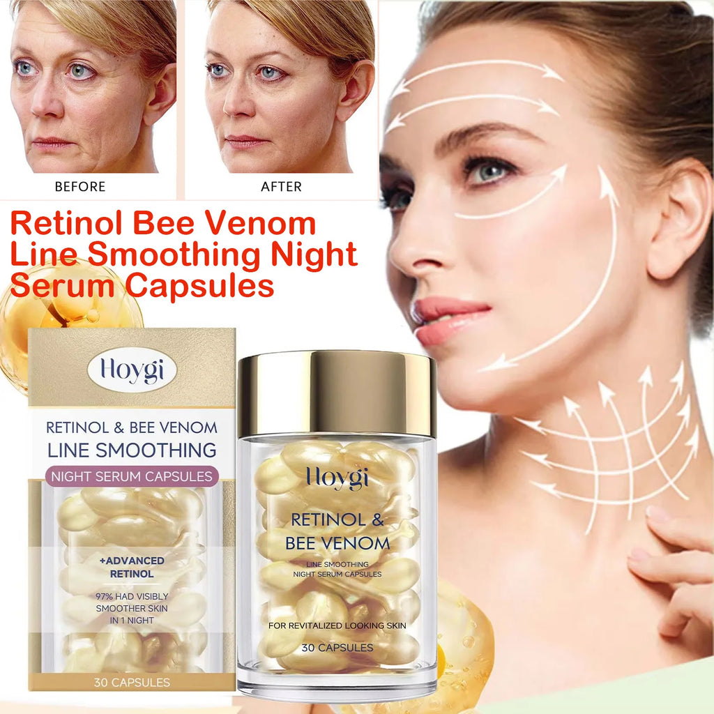 Retinol Bee Venom Anti-Aging Night Serum Capsules | Hoygi Anti-Aging Face Serum Zpaxo