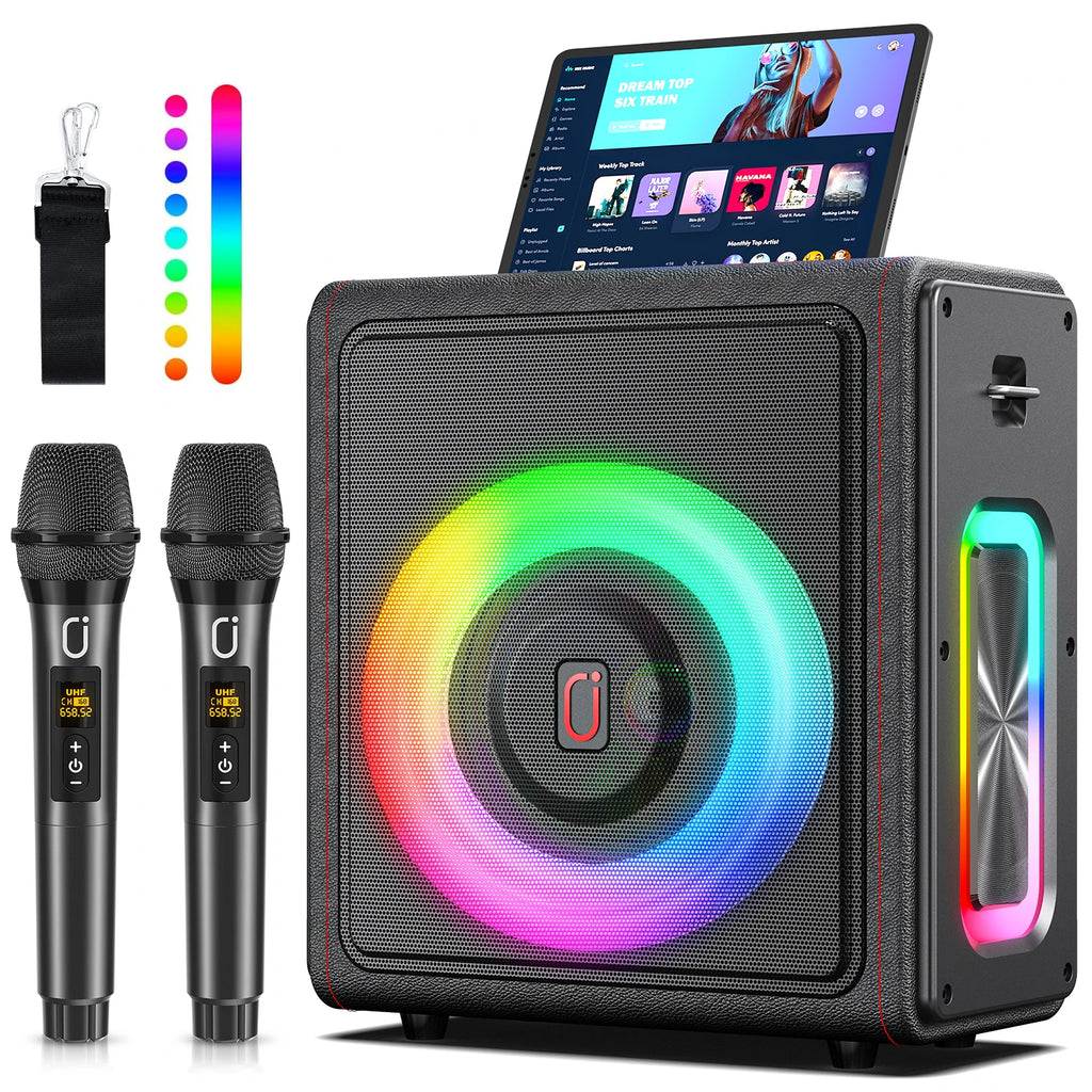 Karaoke Machine Portable Bluetooth Speaker Microphones PA System 2