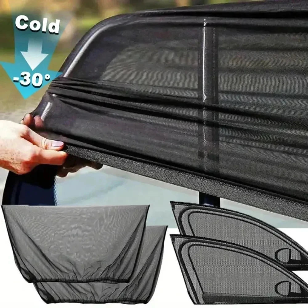 4-piece Window Screen Premium Sunshade Breathable Mosquito Net Front