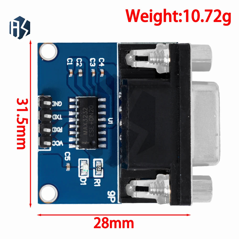 MAX3232 RS232 TTL Converter Module DB9 Interface Serial Port Adapter Zpaxo