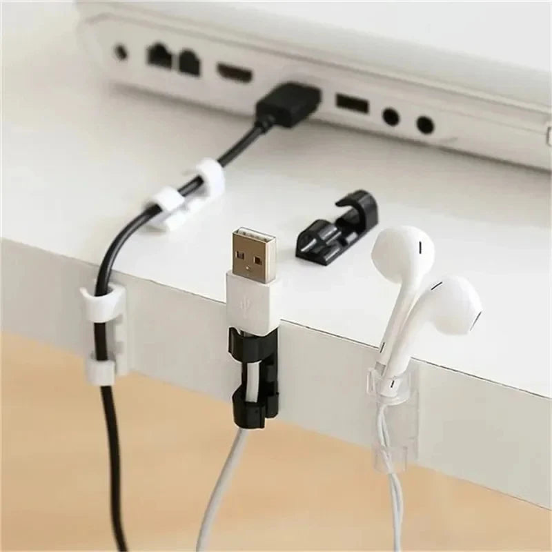 Self-Adhesive Cable Clips – Cord Organizer for Desk, Car & Home