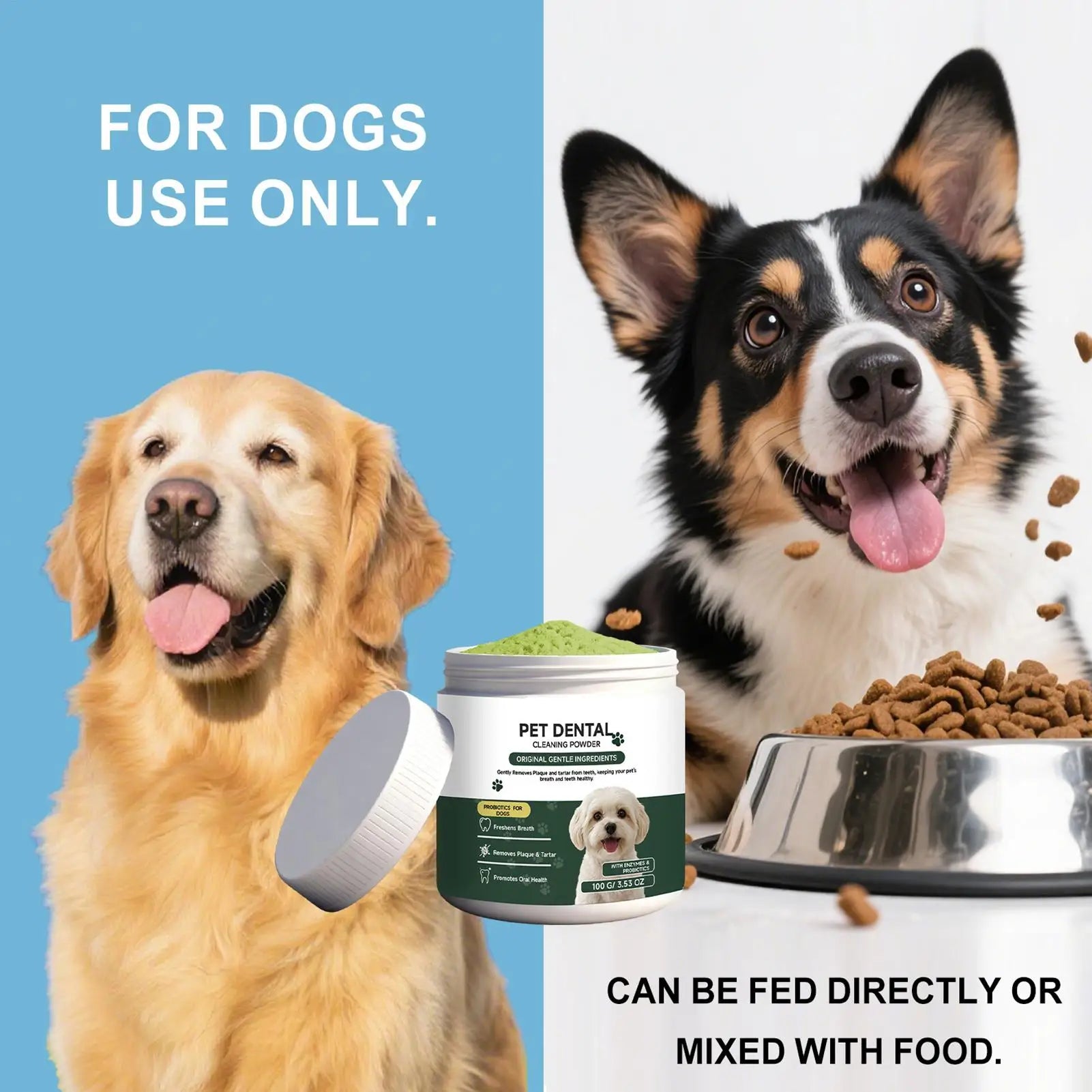 Dog Tooth Powder Freshen Breath Natural Plaque Tartar Remover