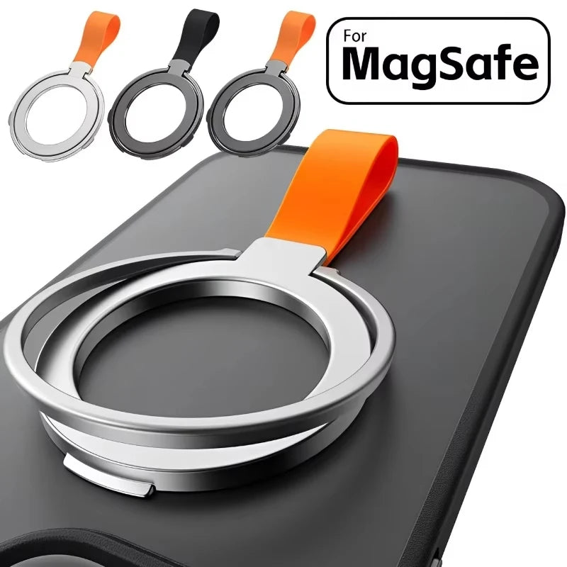 Universal Super Strong Magnetic Mobile Phone Holder Accessories Magnet Ring Stand with Strap Bracket For MagSafe iPhone 16 15 14 Zpaxo