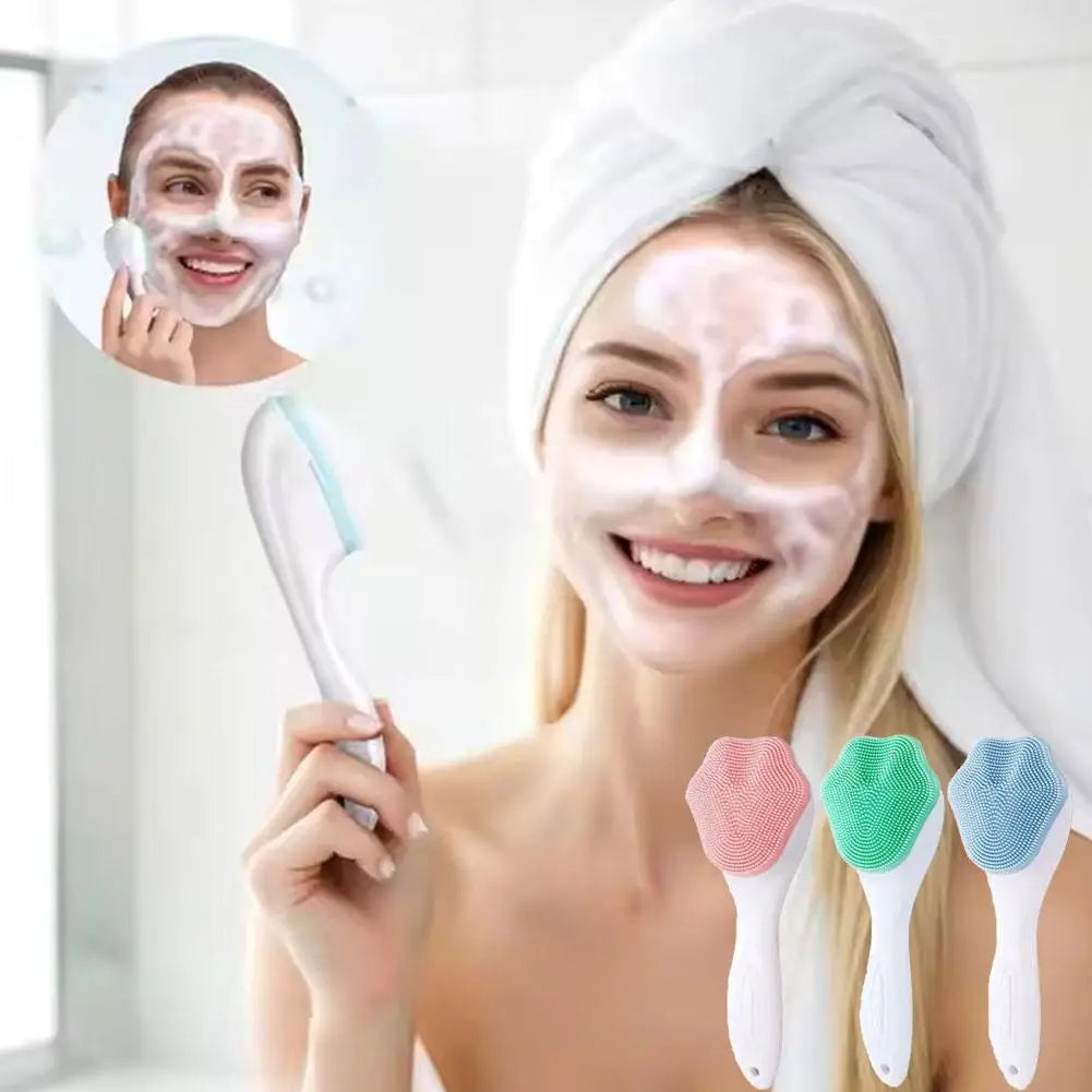 1pcs Silicone Bath Brush Facial Cleansing Exfoliating Brush Skin Massager Cat Paw Handheld Manual Facial Deep Cleansing Brush Zpaxo