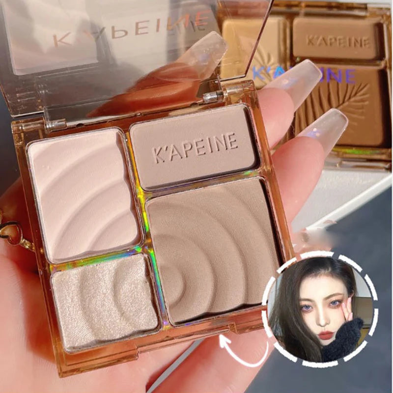 4Colors Matte Highlighter Contour 3D Facial Bronzer Brightening