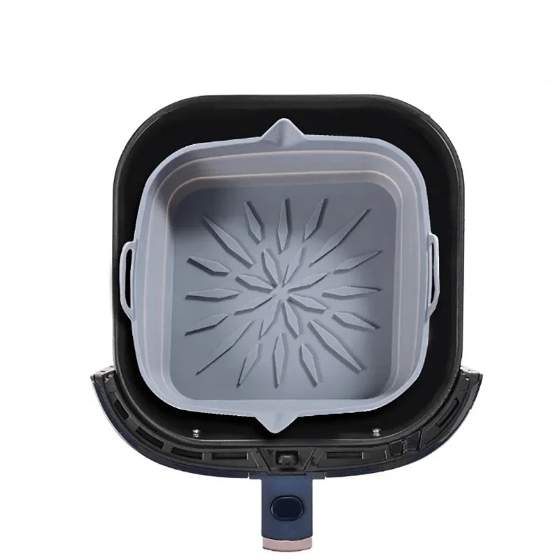 Silicone Air Fryers Liner Oven Baking Tray Square Oven Baking Tray Basket Reusable Liner Pizza Basket Mat Insert Dish Pan Zpaxo