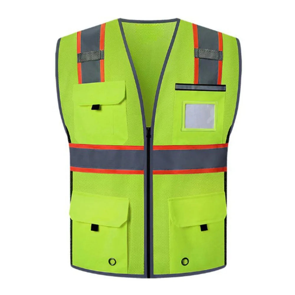 Visibility Reflective Safety Vest Wear Resistant Fashion Traffic Zpaxo Green