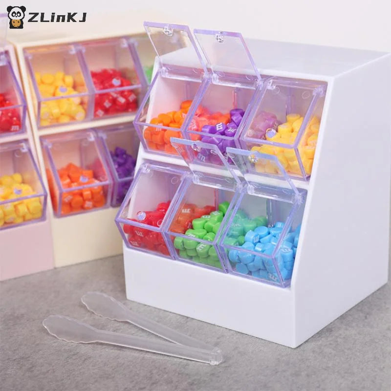 ▶1 Set Mini Supermarket Scene Ornament 1/12 Simulation Candy Display Rack Drawer Cabinet Model Dollhouse Furniture Decoration Zpaxo