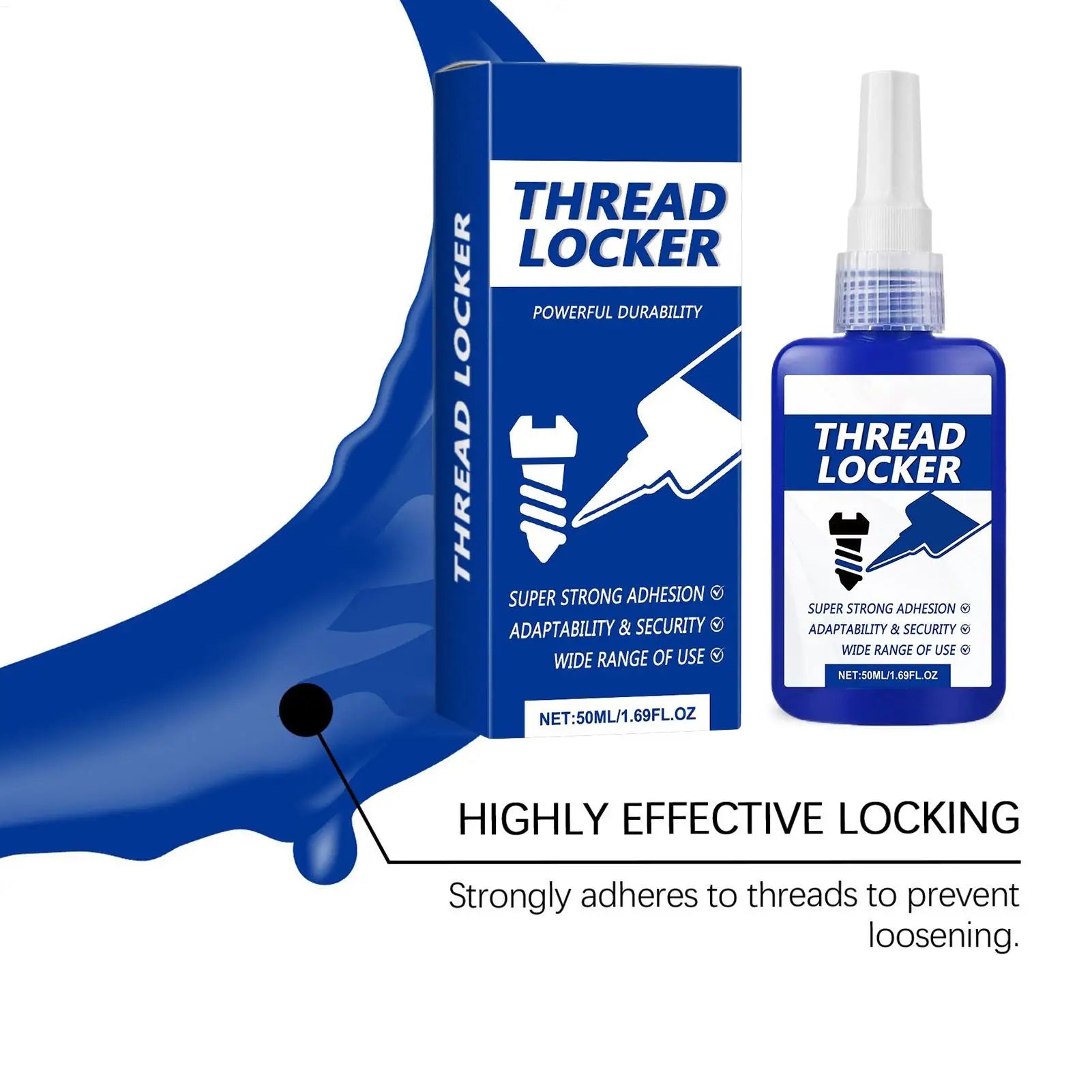 Removable Thread Locker Adhesive Blue Metal Glue Sealant Screws Bolts