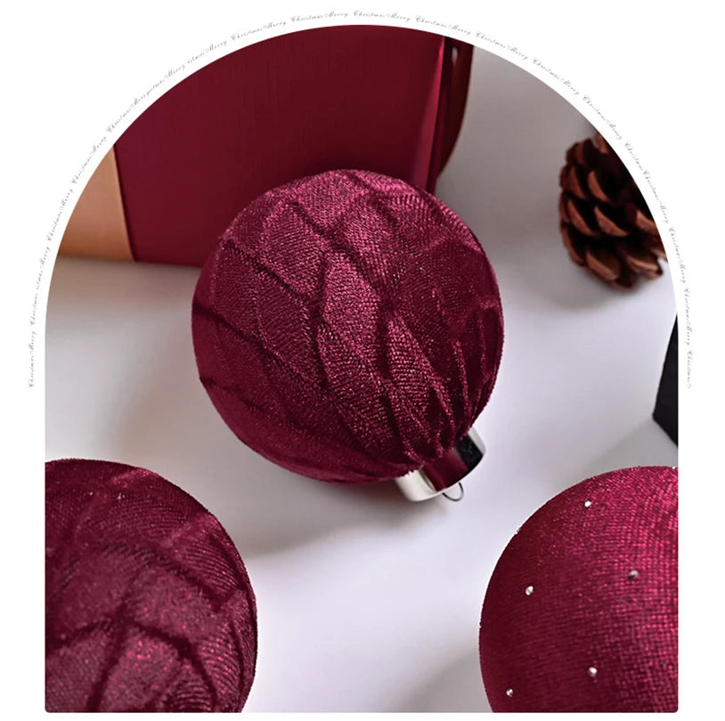 Velvet Rhinestone Christmas Ornaments Set of 9 – Shatterproof