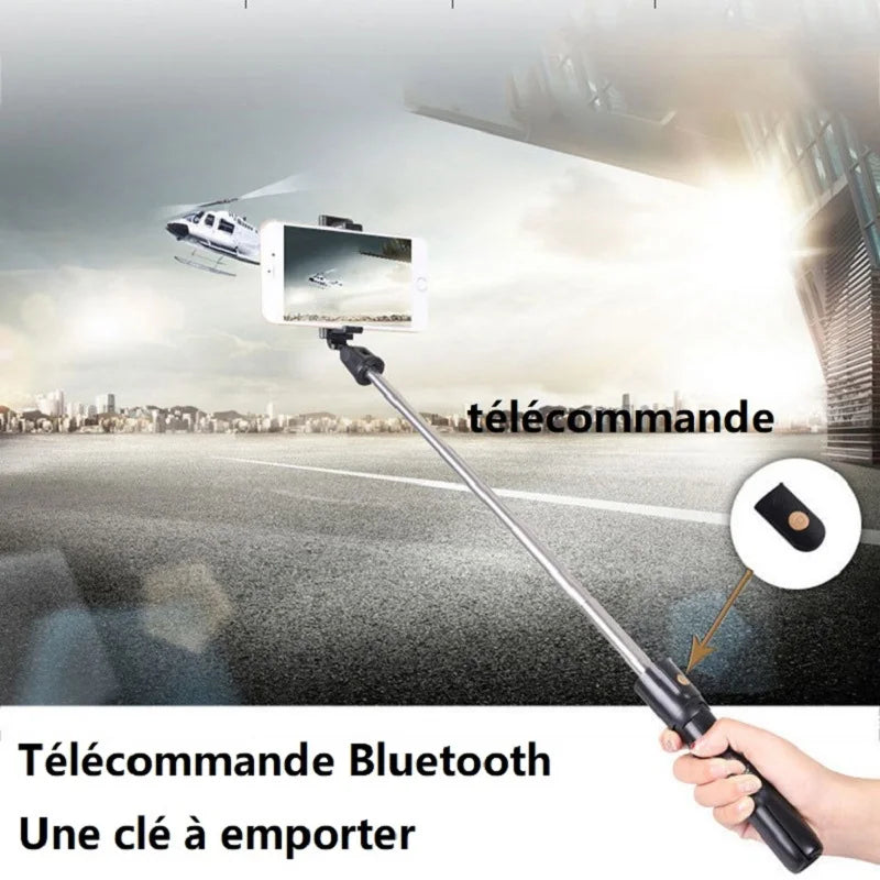 Foldable Wireless Selfie Stick Tripod Stand With Bluetooth Remote Extendable Portable Tripod For CellPhone Video Shooting Live Zpaxo