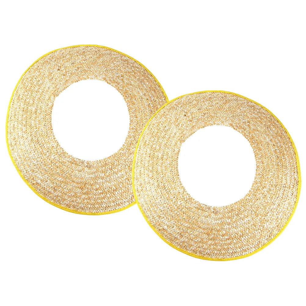 2Pcs Hard Hat Sun Shade Straw Visor Wide Brim Cover Neck Shade Construction Site Outdoor Accessories Hard Hat Visor Brim Zpaxo