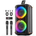 T27-T Karaoke Machine 2 Wireless Microphones Big Party PA System