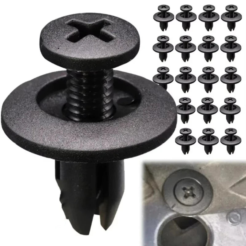 Black Plastic Push Rivet Clips – Auto Bumper & Fender Fasteners