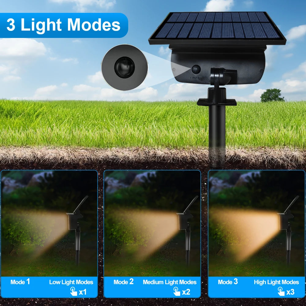 Solar Garden Lights 108 LED Solar Spot Lights Outdoor Floodlight Waterproof Solar Landscape Spotlight Wall Lamp Yard Porch Path Zpaxo
