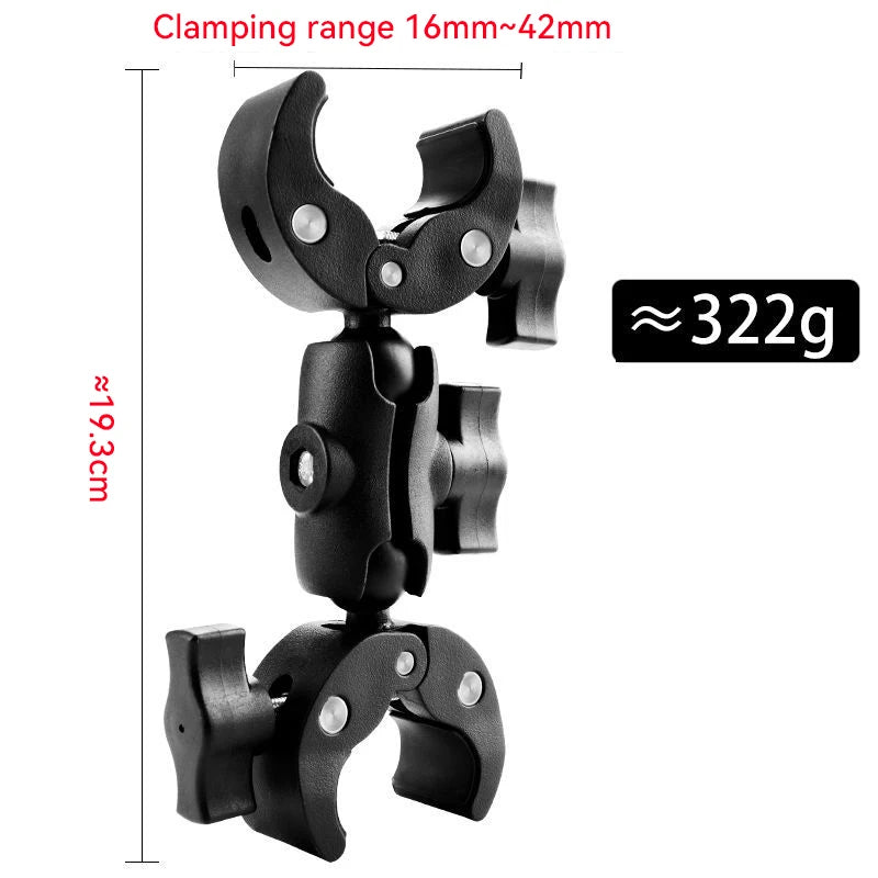 Camera Double Clip Crab Clamp Motorcycle Bicycle Handlebar Clip For GoPro 12 11 Insta360 One X2 X3 X4 Sports Camera Accessorise Zpaxo B