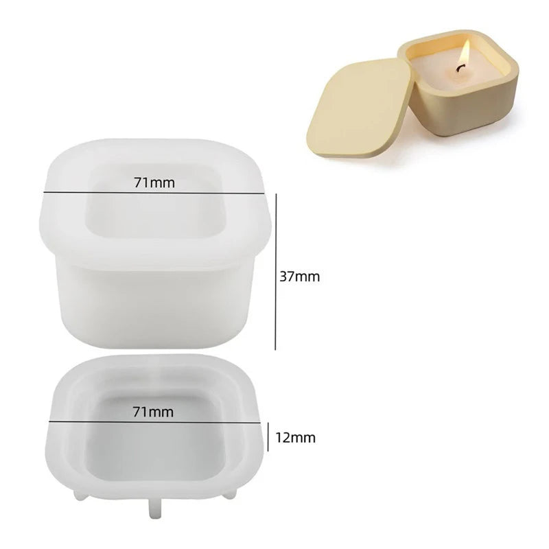 Silicone DIY Candle Jar Mold Lid Aroma Wax Making Resin Concrete Zpaxo B