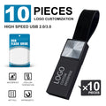 Zsuit Metal USB Flash Drive 8GB 16GB 32GB 64GB 128G Waterproof Pendrive 3.0/2.0 Memory Stick Drives U Disk Free LOGO Pen Drive Zpaxo usb3.0-128GB-10pcs Silver