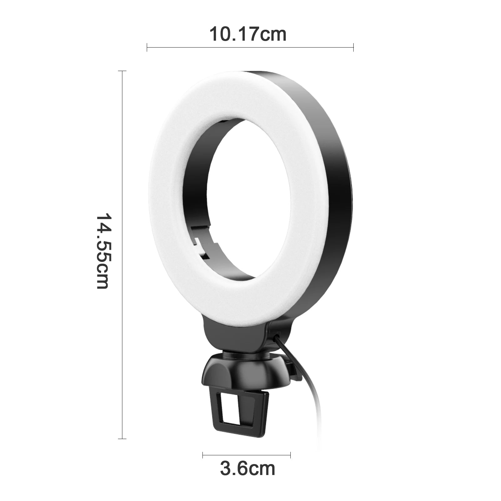Mini LED Ring Light Clip-on Laptop Video Conference Lighting 3 Modes