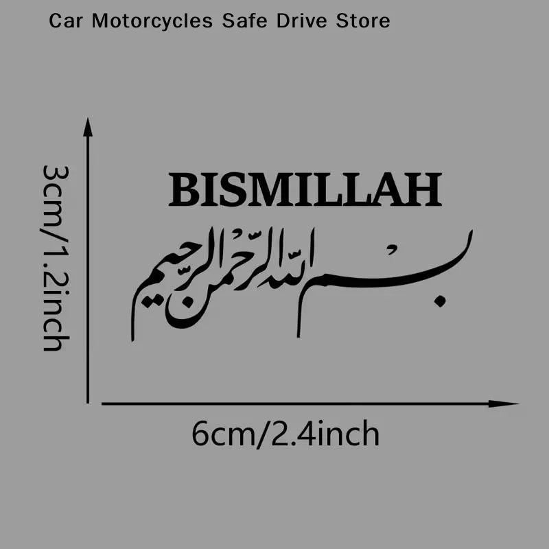Arabic Islamic Car Stickers Waterproof Muslim Decals Vehicle Rearview