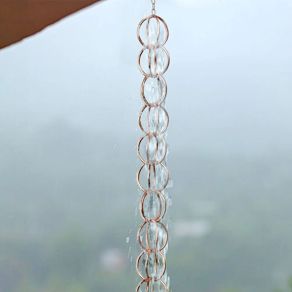 Lotus Bird Rain Chain Outdoor Decors Hanging Catcher Gardening