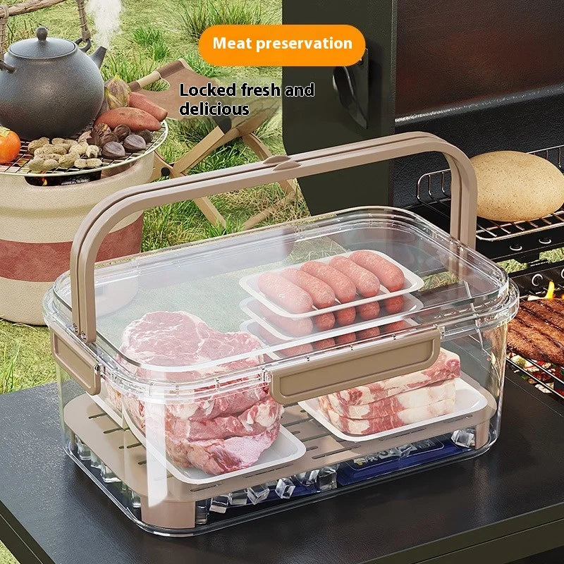 Large Capacity Bento Box, Handheld Portable Fresh-keeping Box for Outdoor Spring Outing, Student Spring Outing Fruit Sealed Box Zpaxo