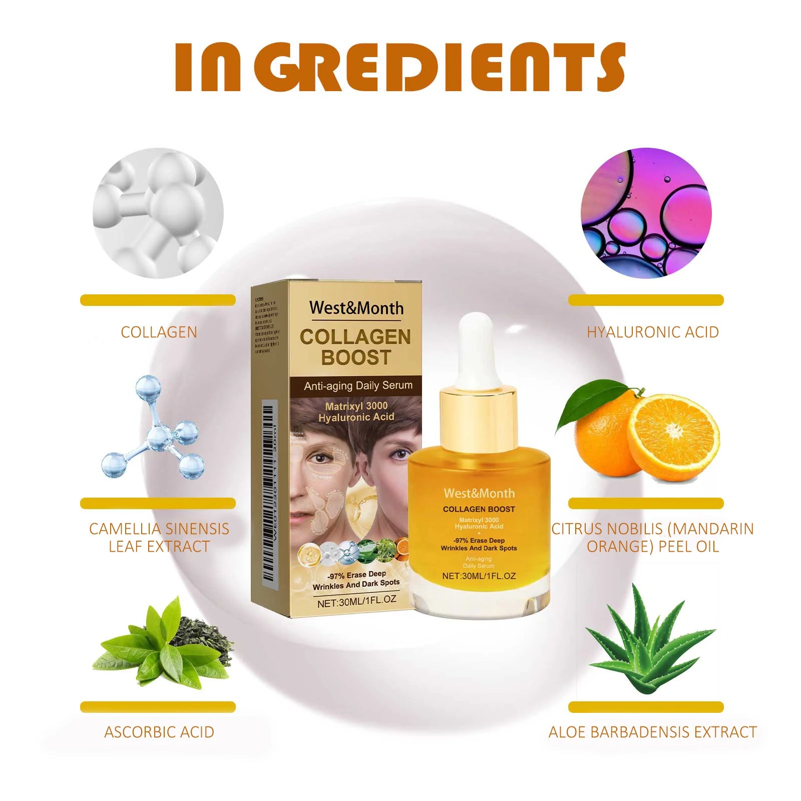 Collagen Face Serum – Anti-Aging, Hydrating & Brightening Anti-Aging Face Serum Zpaxo