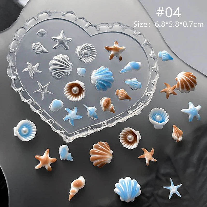 Summer Ocean Silicone Nail Art Mold 3D Carving Template Conch Zpaxo 04