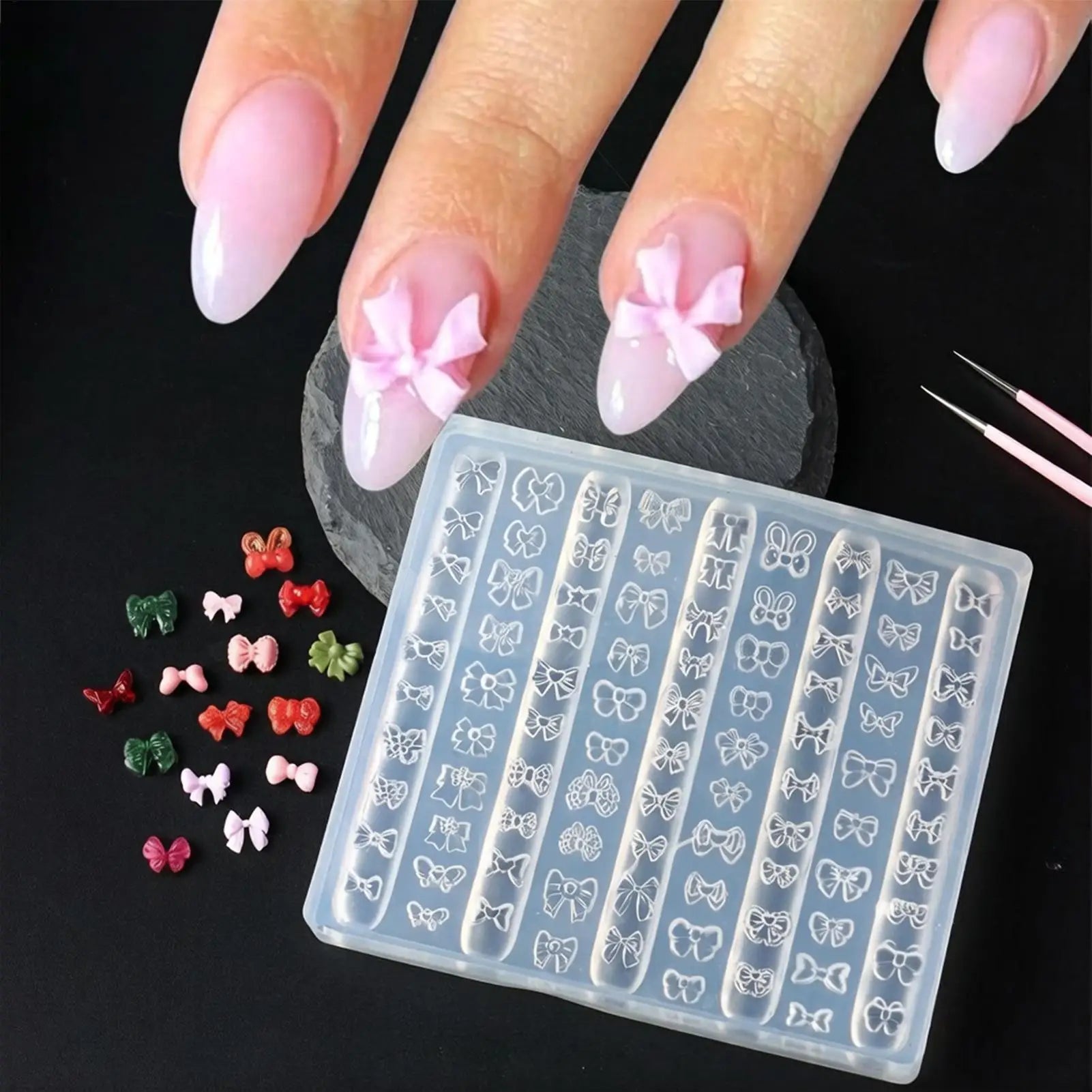 Silicone 3D Bow Mold Reusable DIY Decoration Manicure Design Tool