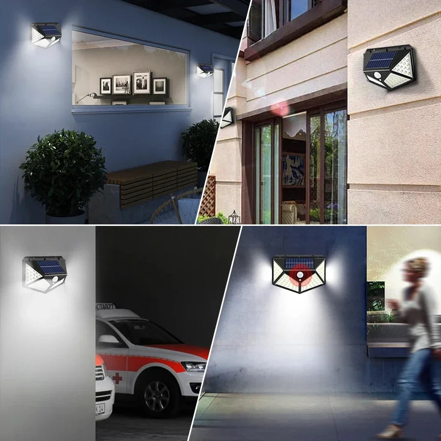 100 LED Solar Motion Sensor Light – IP65 Outdoor Wall Lamp