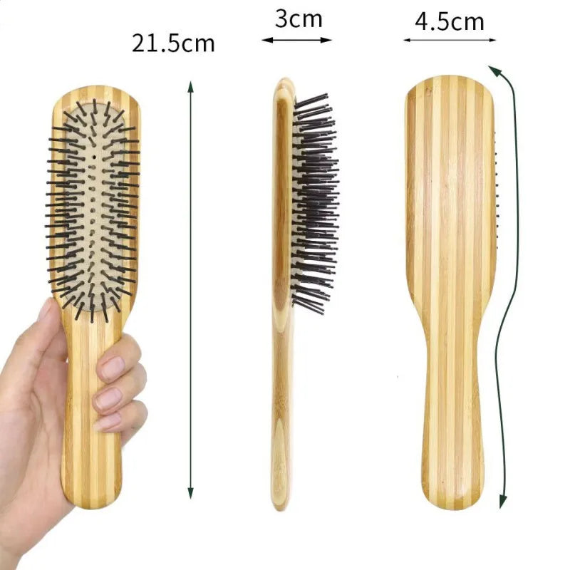 Custom Name Bamboo Hair Brush Women Mini Bamboo Comb Paddle Detangling HairBrush with Nylon Pins Wood Comb Brosse Cheveux Femme Zpaxo