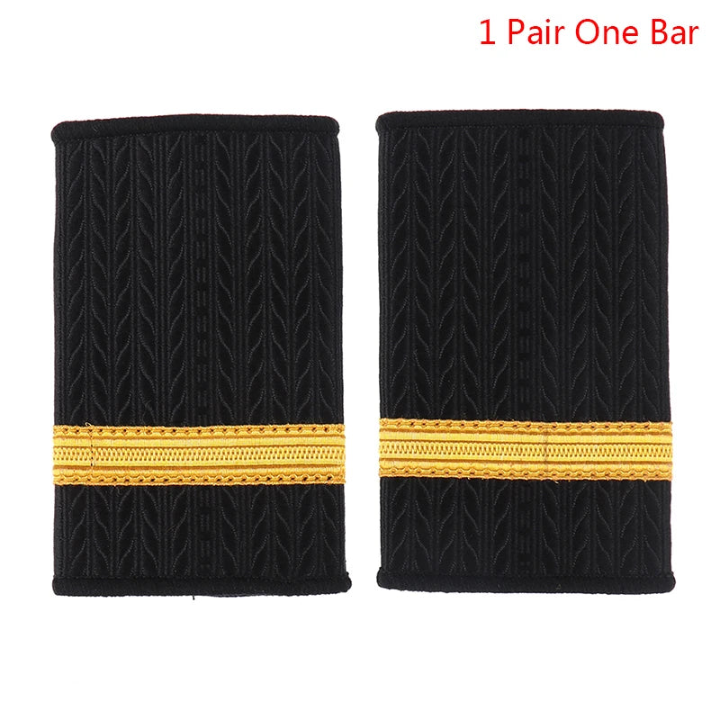 CM1 Pair Epaulettes Professional Uniform Epaulets Gold Stripe Zpaxo 1 Pair One Bar