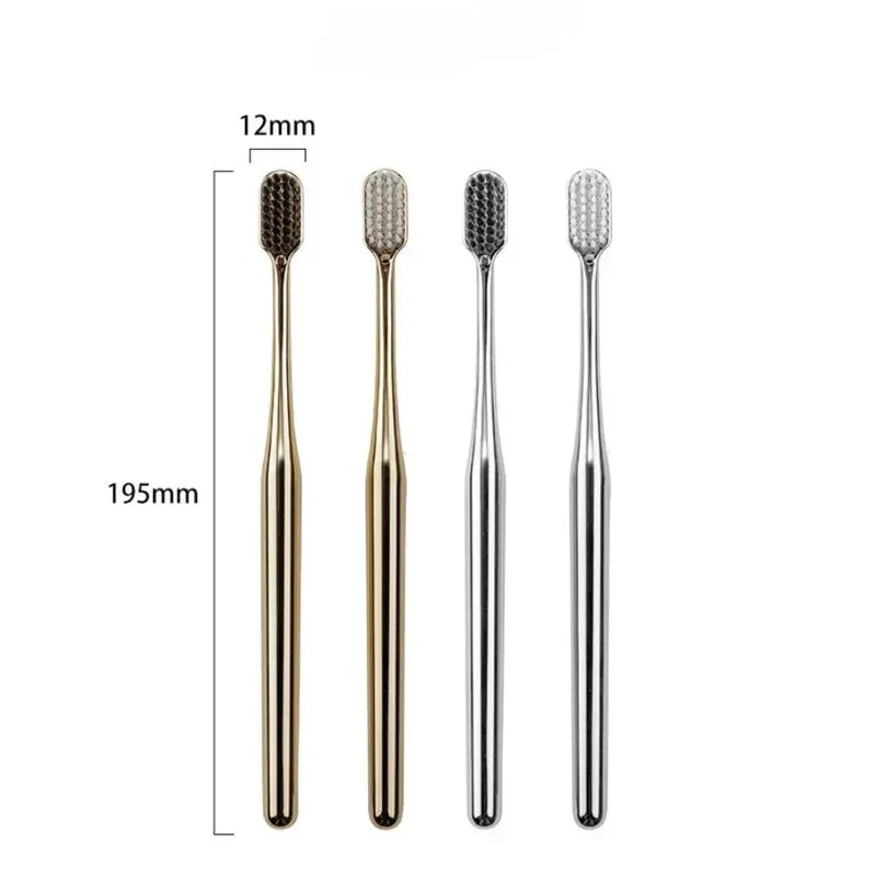 Luxury Soft Bristle Toothbrush Gold & Silver – 1/2/4 Pack