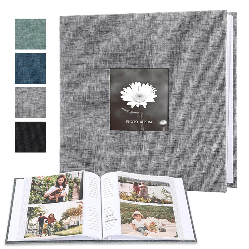 Linen Cover Photo Album 6Inch 200 Sheets Photo Album With Pockets for Photo Storage for Family Wedding Anniversary Baby Memory Zpaxo