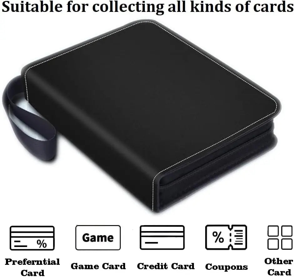 50-Sheet Zipper Trading Card Binder – PU Leather TCG Album